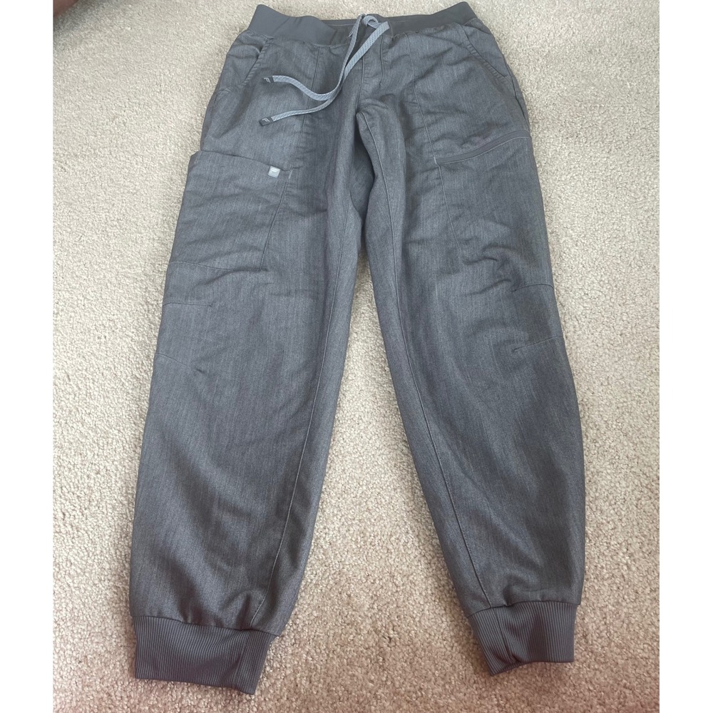 Fabletics Scrub Joggers Womens Small Heather Gray Cargo Pocket Medical Pants